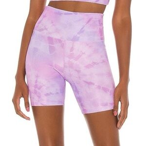 Beach Riot Ribbed Tie-Dye Purple Biker Shorts - XS